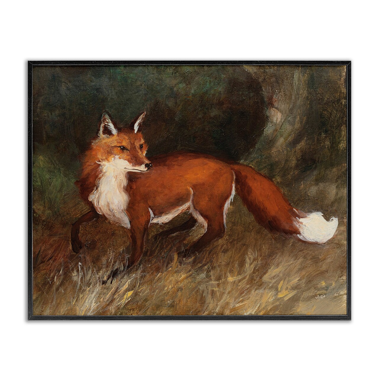 Stupell Industries Wild Fox in Forest Framed Giclee Design By Julia Purinton